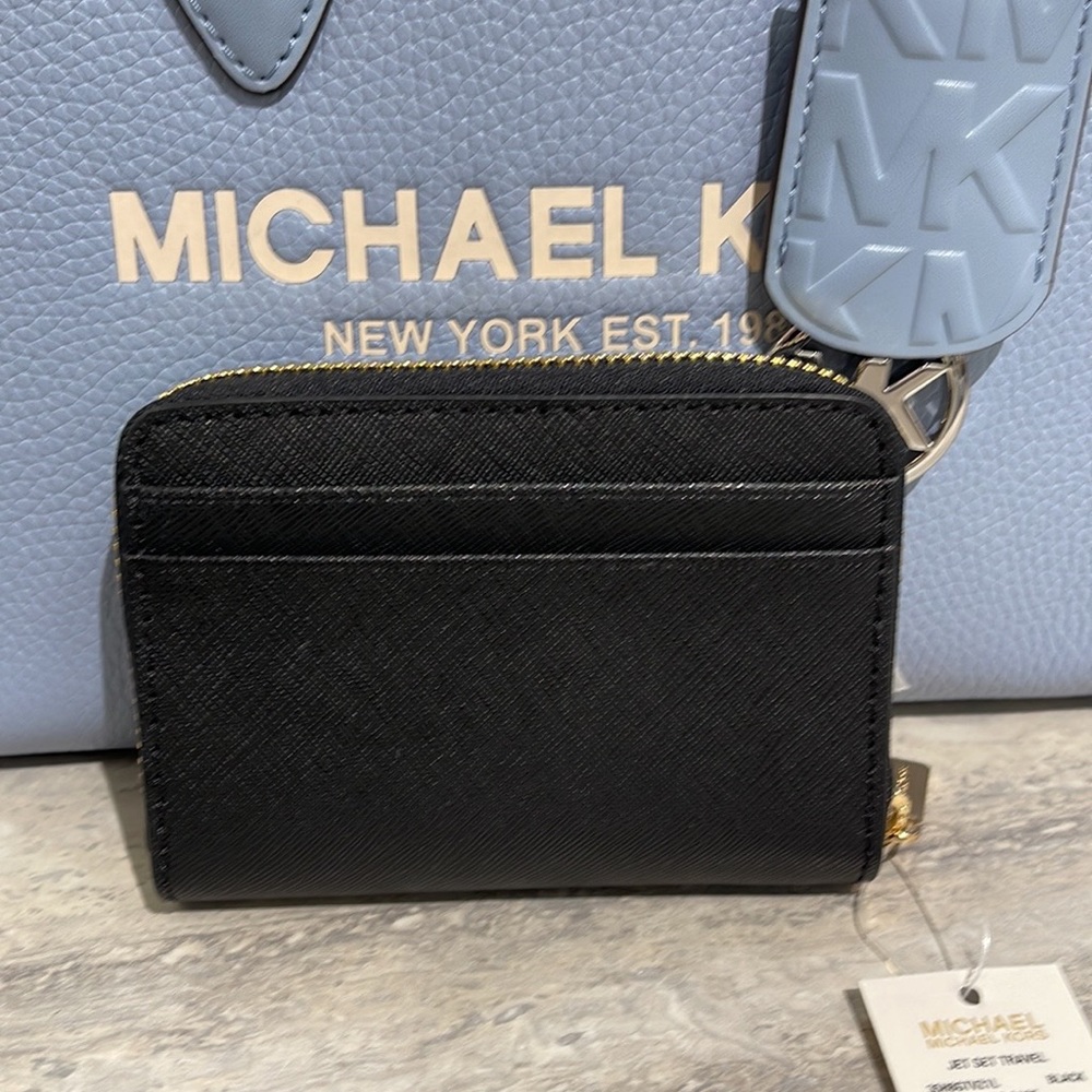 Michael Kors Jet Set Travel Medium Zip Around Card Case 
Color: Black
NWT - Picture 14 of 16